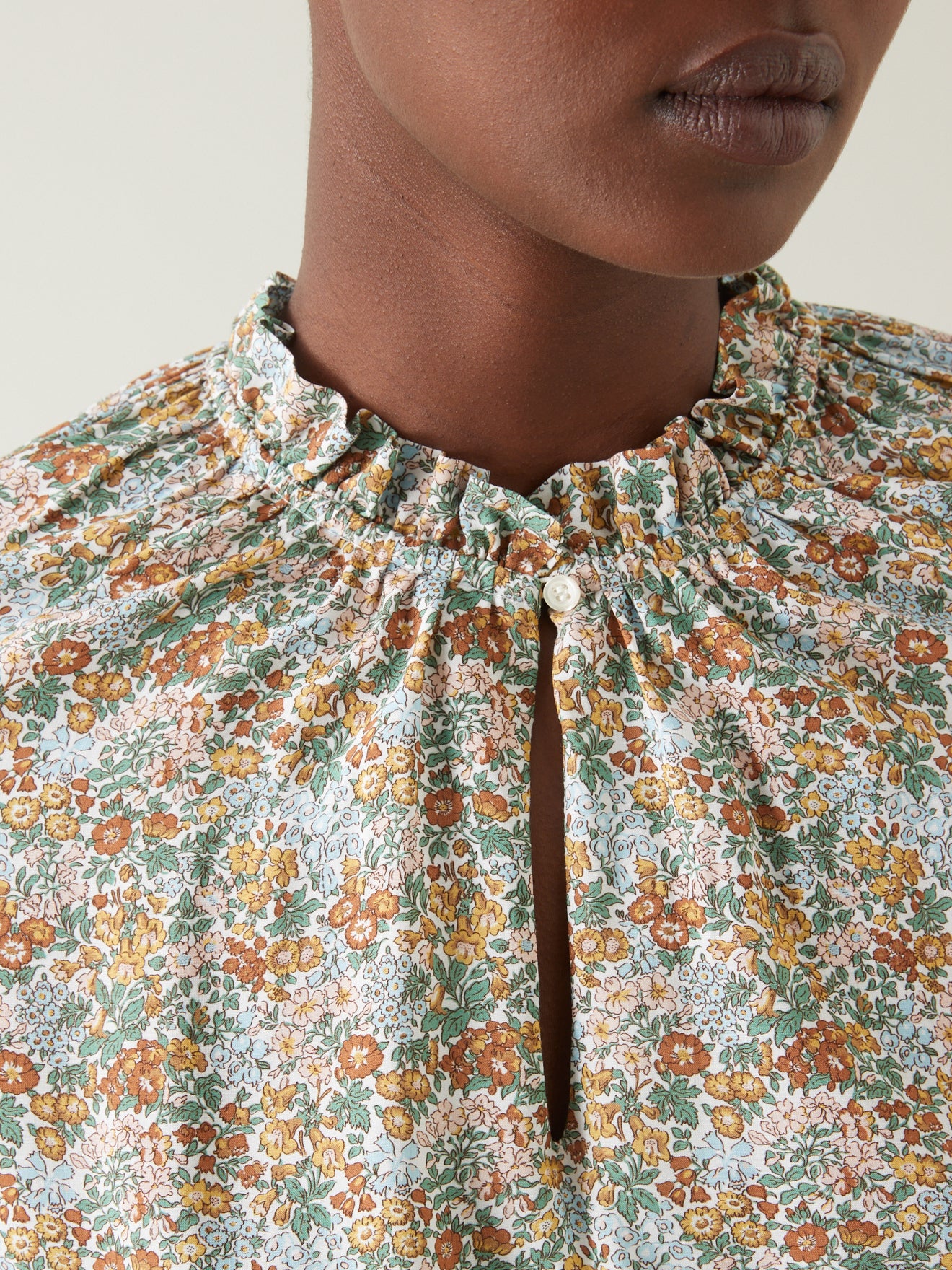 Robe col froufrou femme tissu Liberty - Limited Collection