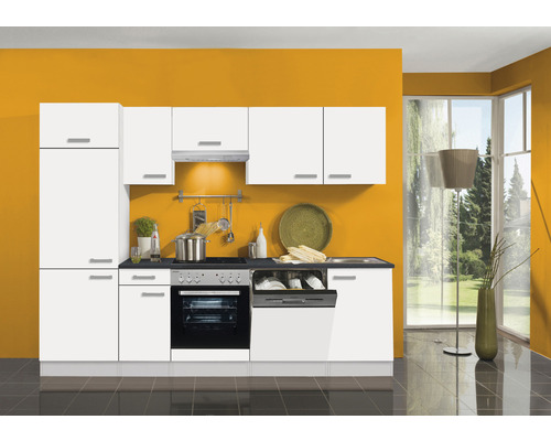 Optifit keukenblok met apparatuur Oslo214 270 cm wit mat gedemonteerde variant omkeerbaar KPOS 2702WDE-9+