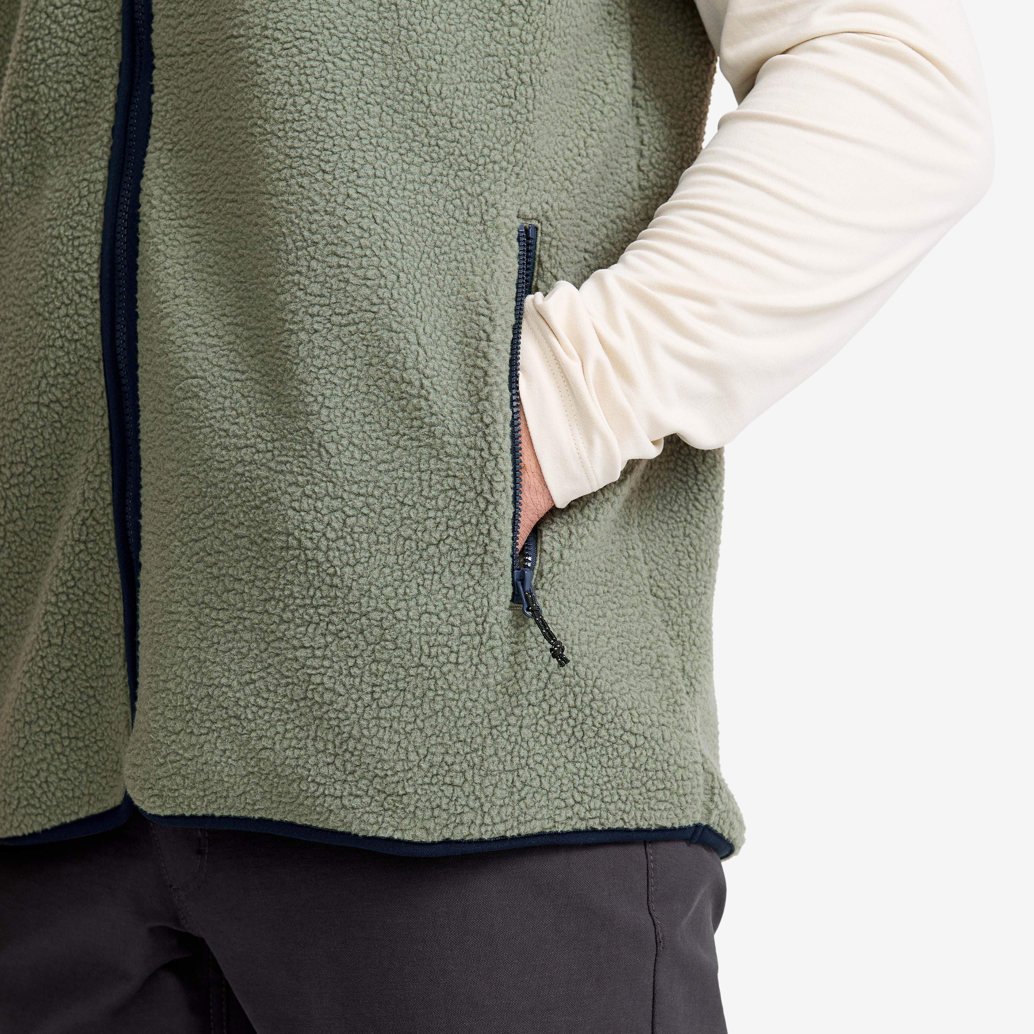 Canyon Full-zip Pile Fleece Vest Herre Castor Gray/Navy