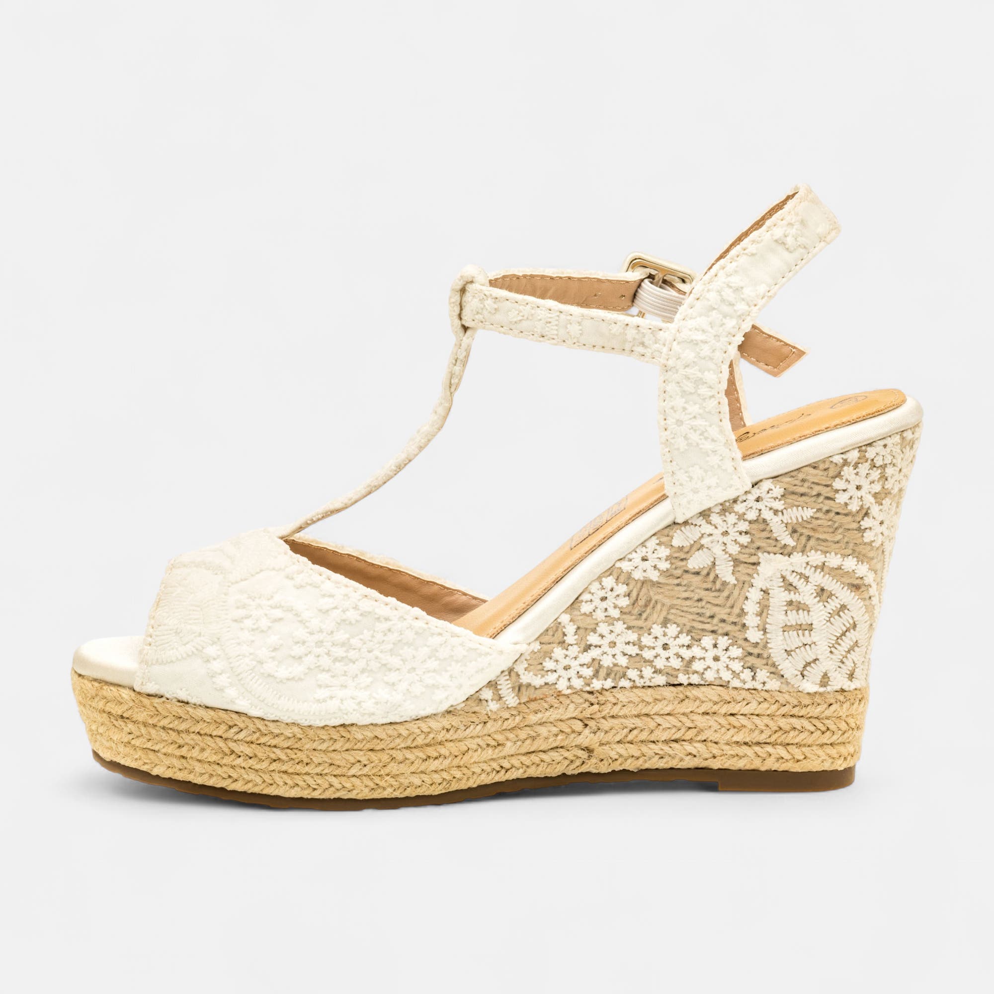Sandales à talon compensé Femme blanc