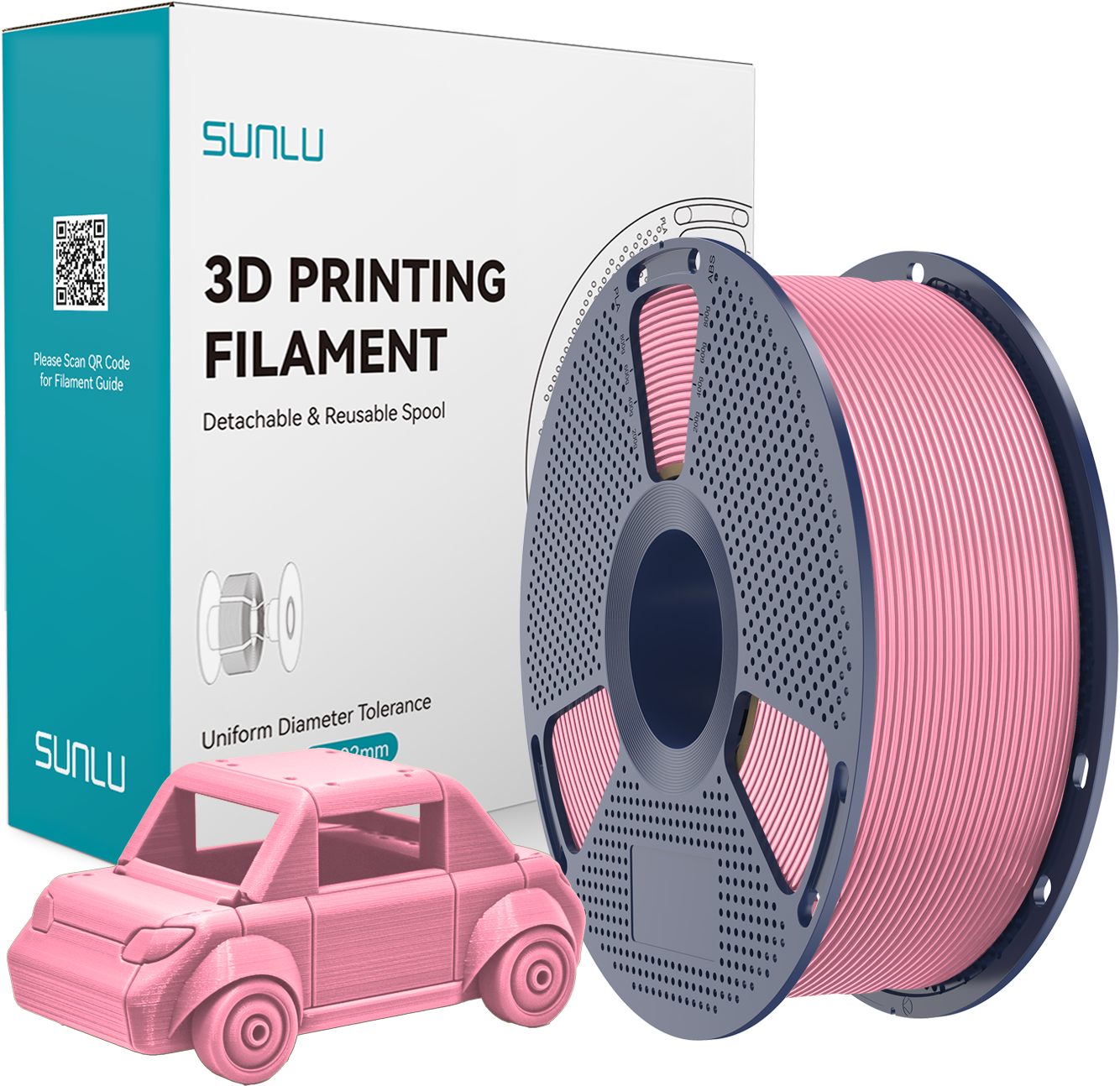 SUNLU  PETG Sakura Pink, 1,75 mm / 1000 g    Zähes, leicht zu druckendes PETG Filament