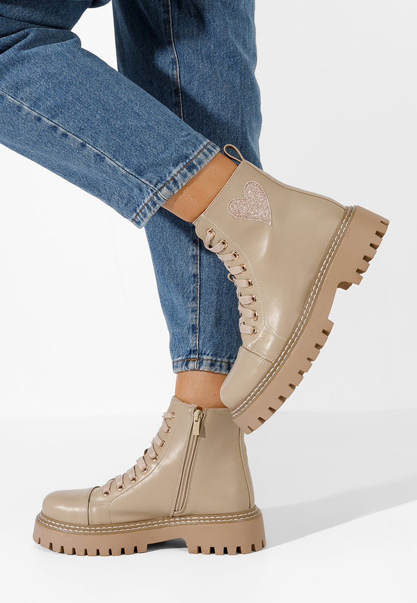 Bottines à lacets femme kaki Catherines