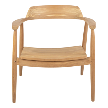 KARWEI fauteuil Kennedy naturel bruin teak hout met armleuning