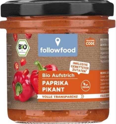 followfood BIO Aufstrich Paprika pikant
