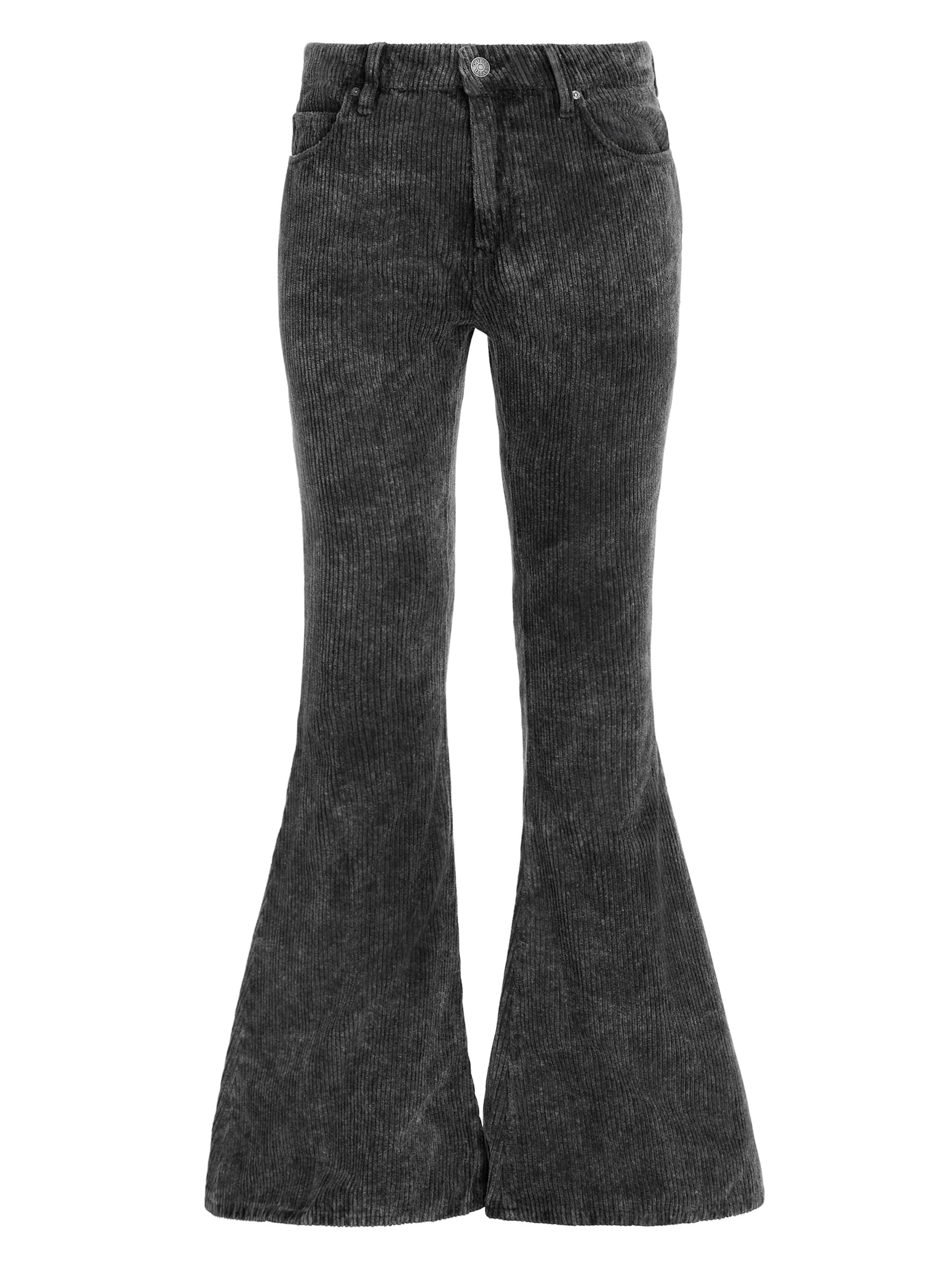 calça boca de sino de veludo cotelê