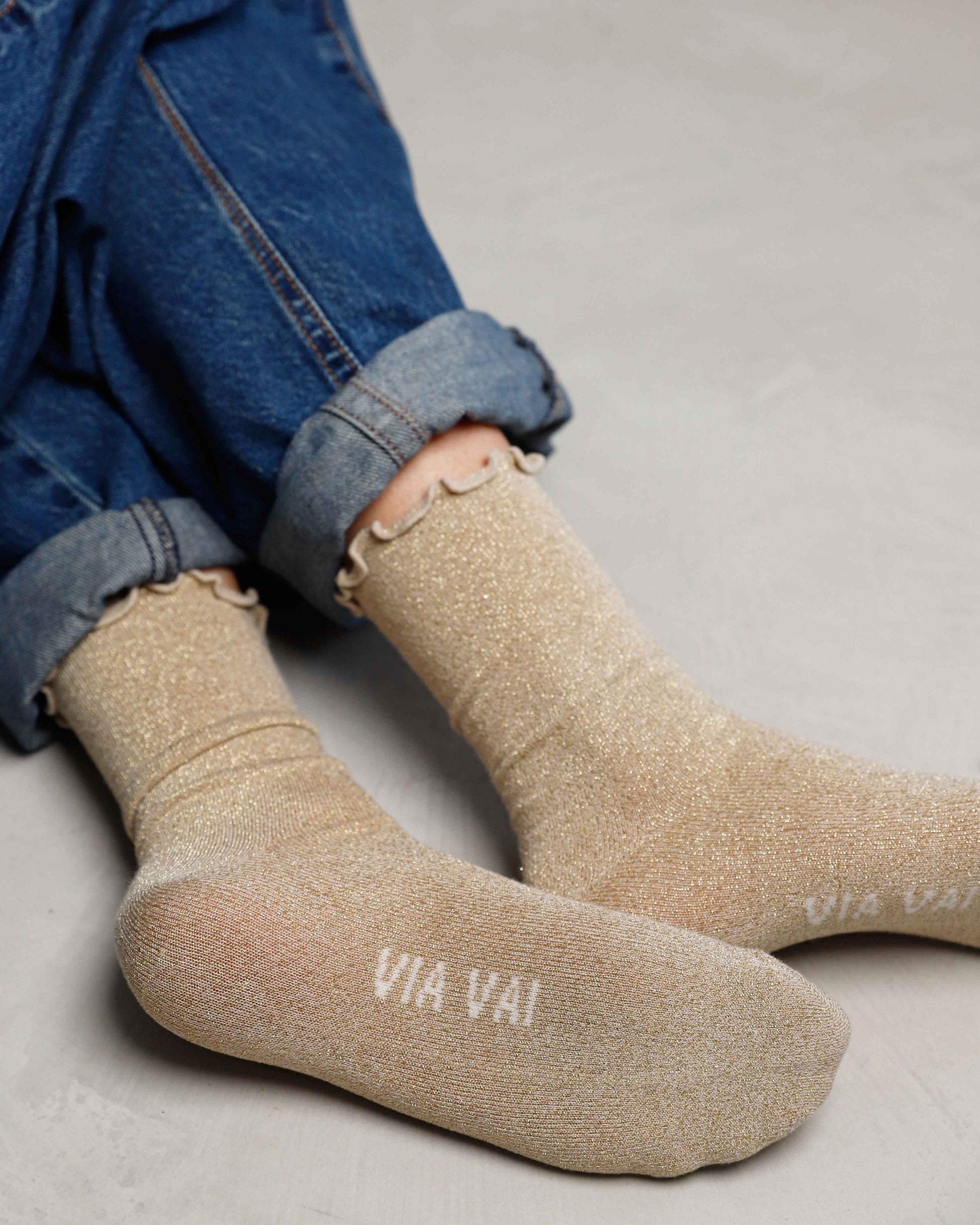 VIA VAI beige sokken Star Hazel