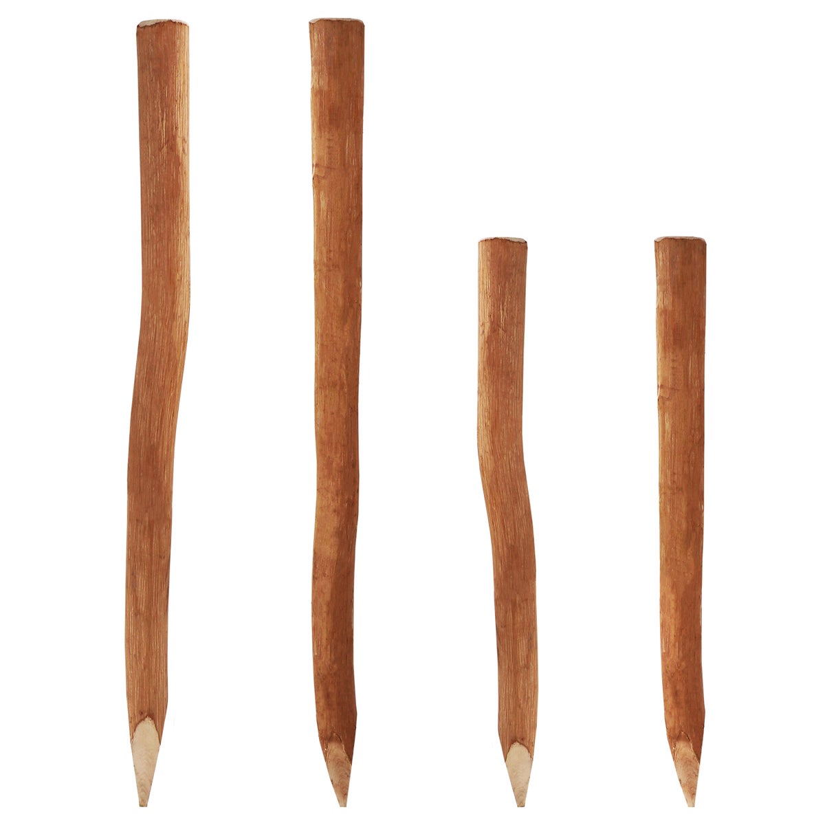 10 houten palen voor schutting 1,05m | Diameter 5-6cm | Hazelnoot schuttingpalen | Schuttingpaal