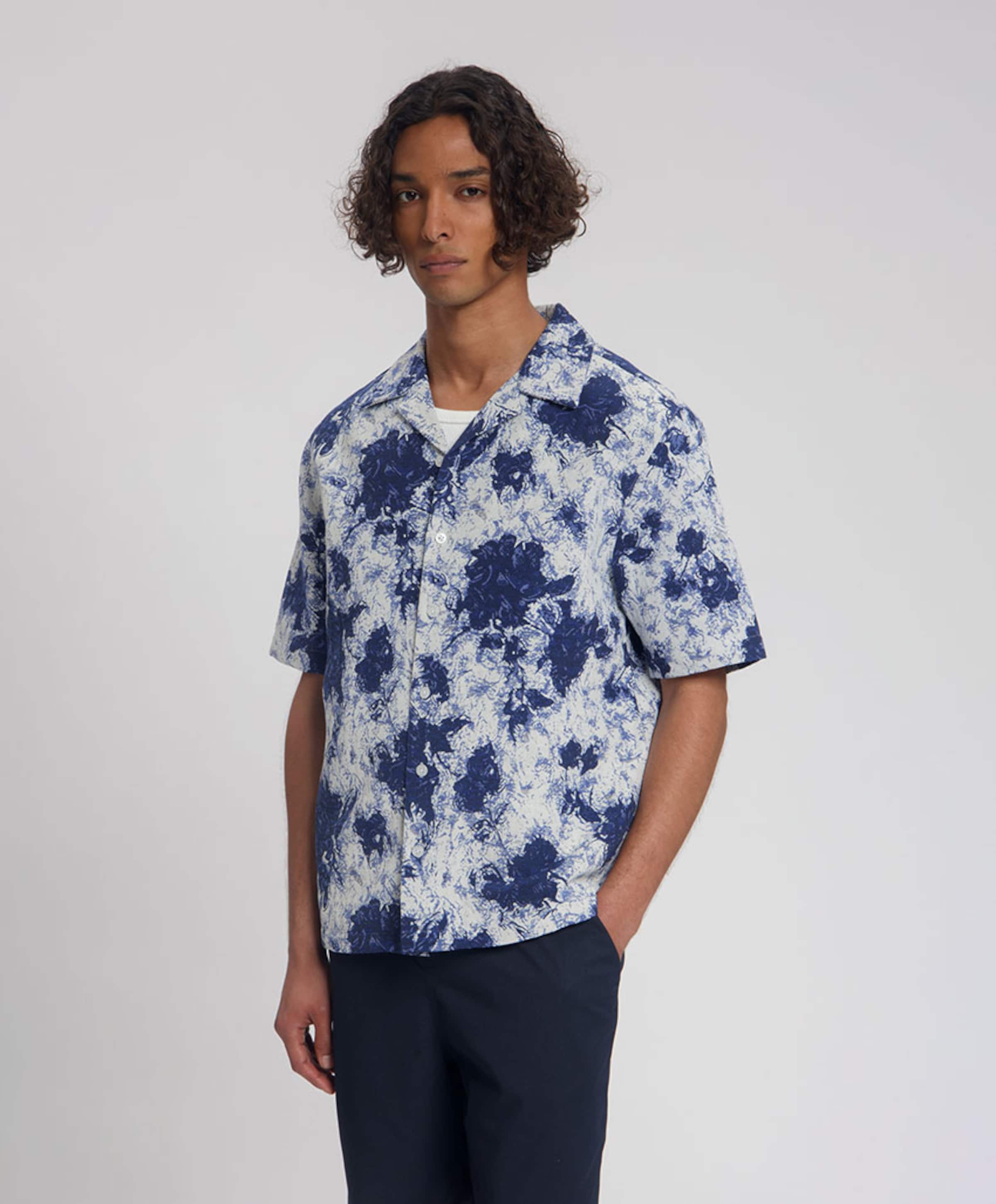 Law of the Sea Heren overhemd korte mouw blauw