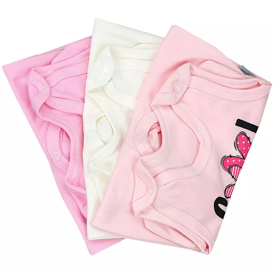 TupTam Baby Strampler mit Aufdruck Spruch 5er Pack apricot