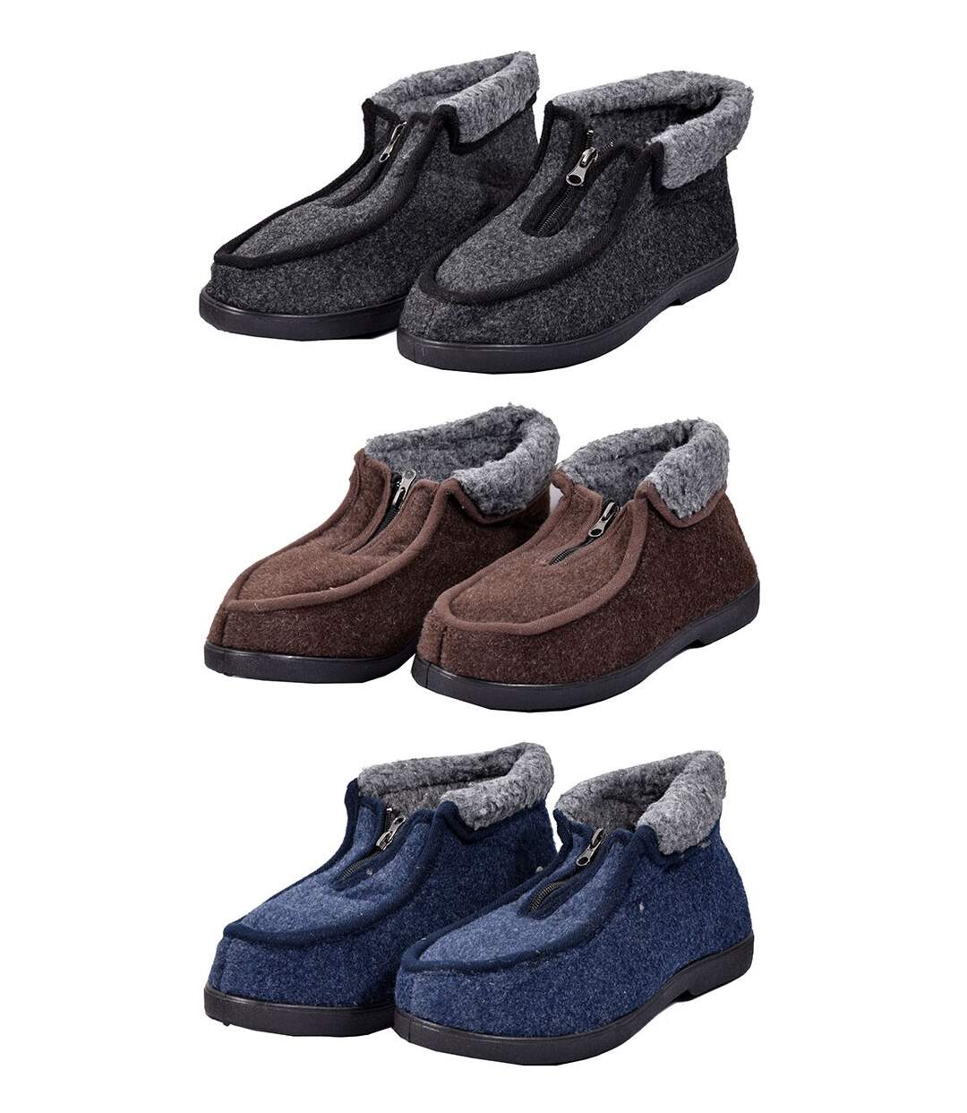CHARENTAISE Homme Pantoufle ZIPPEE K88R6 MARINE