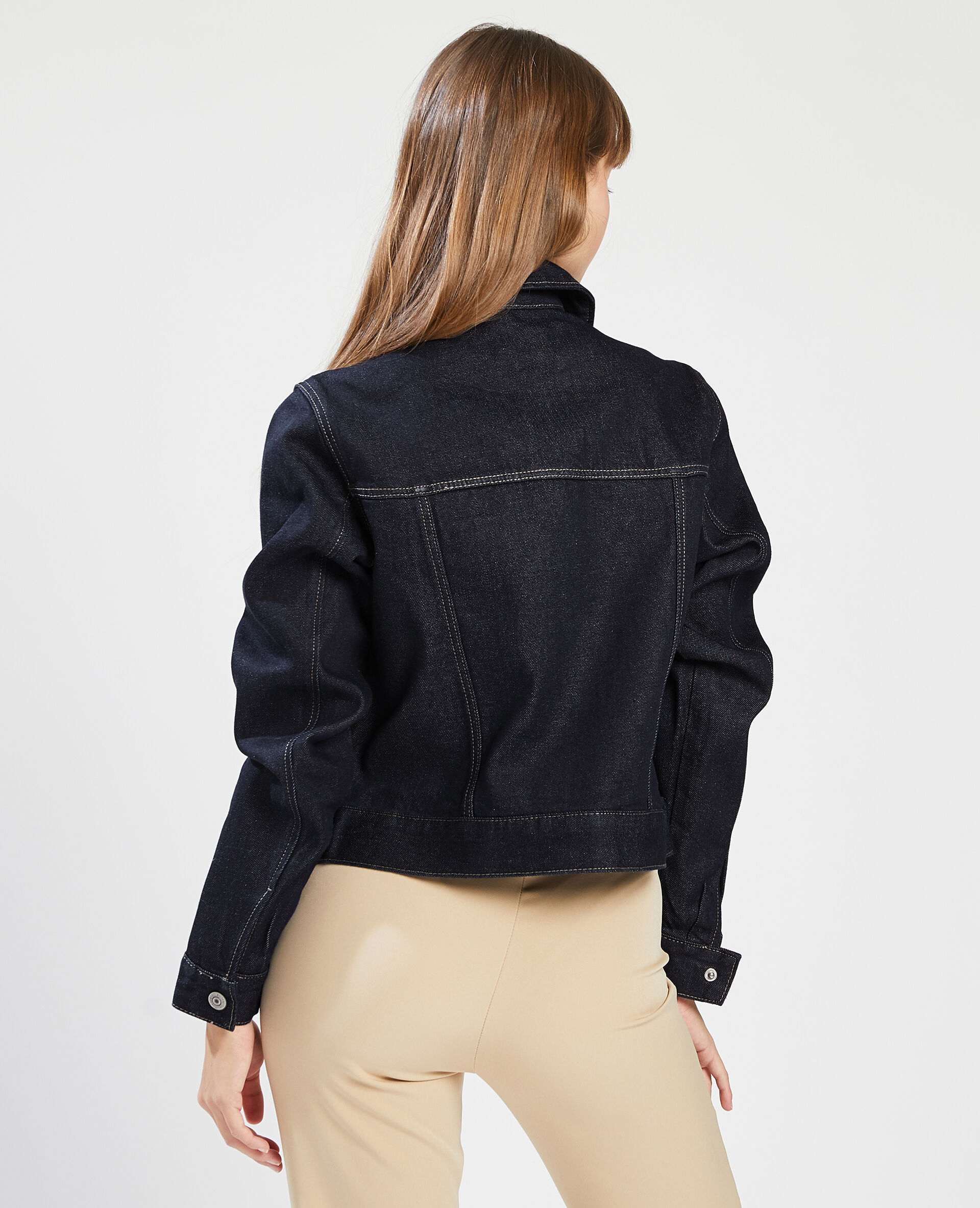 Veste en jean courte - Bleu foncé