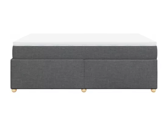 Sommier à lattes de lit avec matelas Gris foncé 160x200cm Tissu