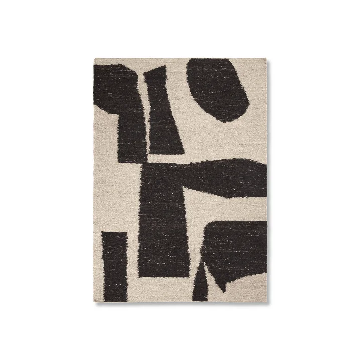 Ferm Living - Piece Teppich, 140 x 200 cm, off-white / coffee