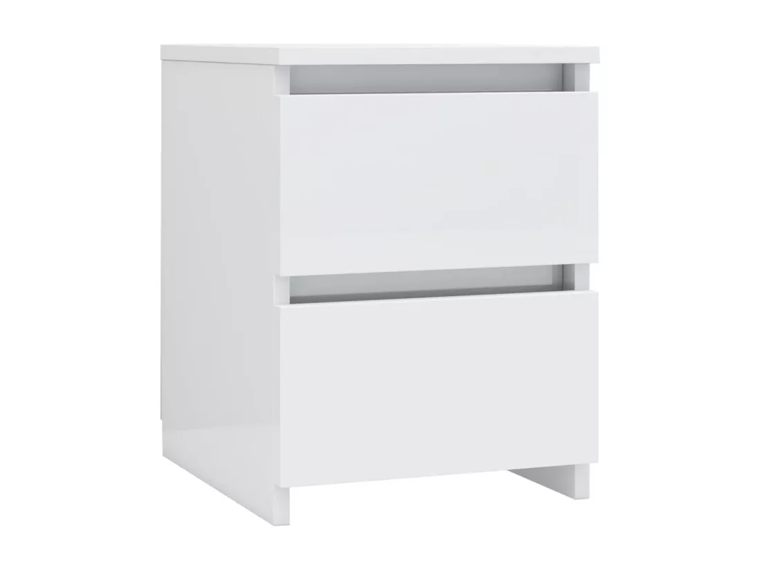 Tables de chevet 2 pcs Blanc brillant Bois d’ingénierie