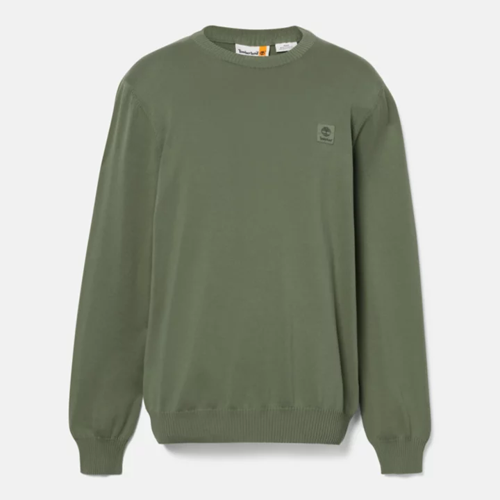 Pull teint en pièce pour homme en vert