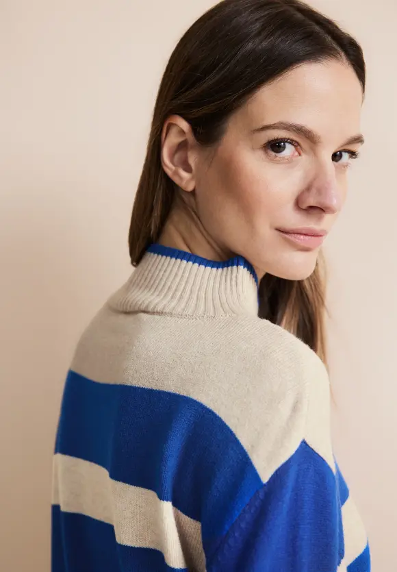 Streifen Strickpullover - fresh intense gentle blue
