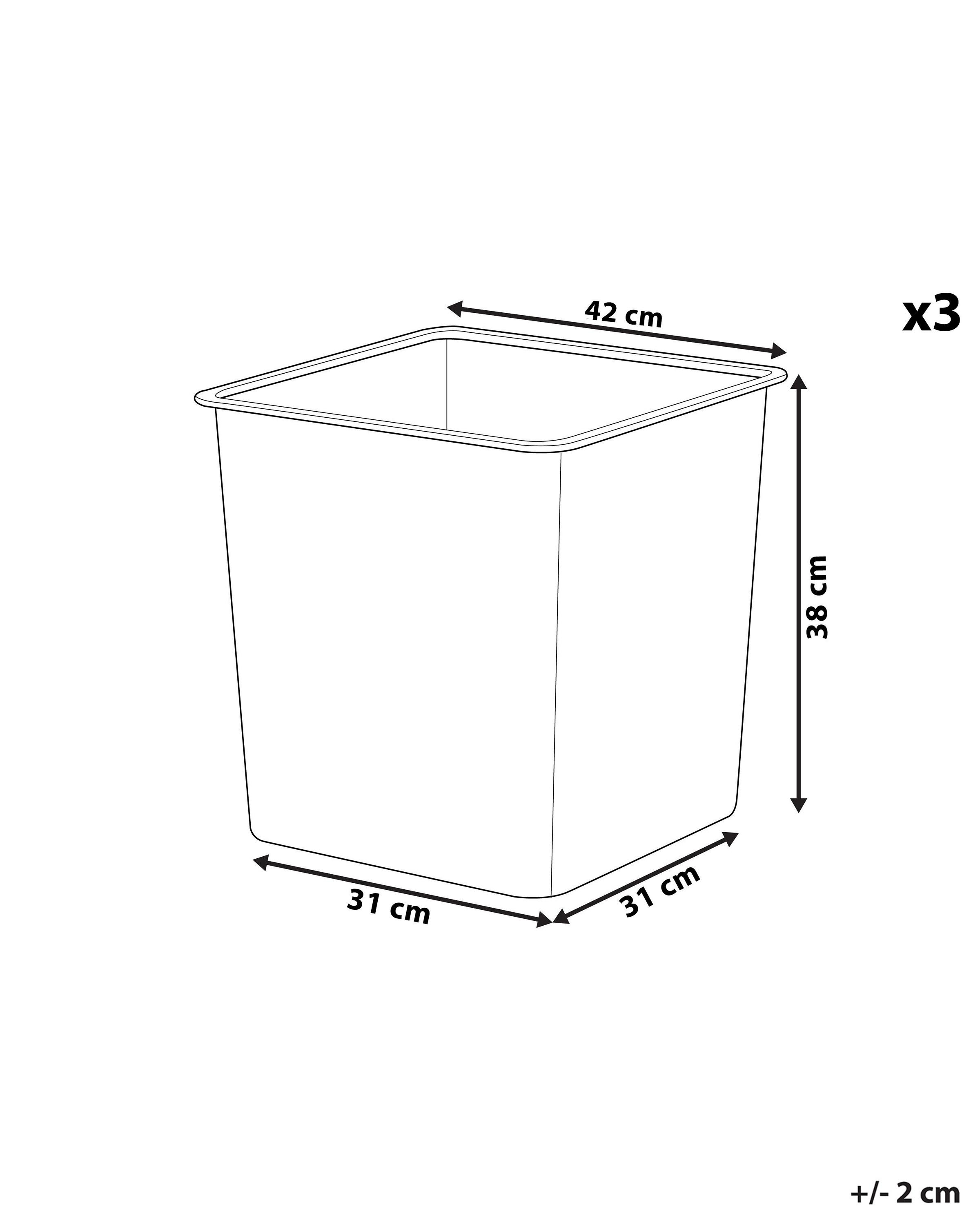 Set van 3 bloempotten BALZO 42 cm Zwart