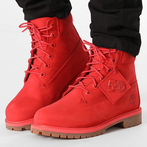 Boots Femme Timberland Premium 6 Inch Waterproof A64HH Medium Red Nubuck