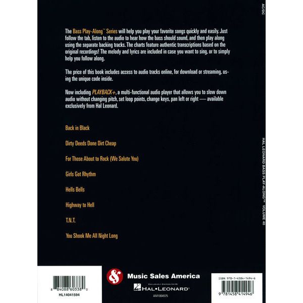 Hal Leonard Bass Play-Along AC/DC