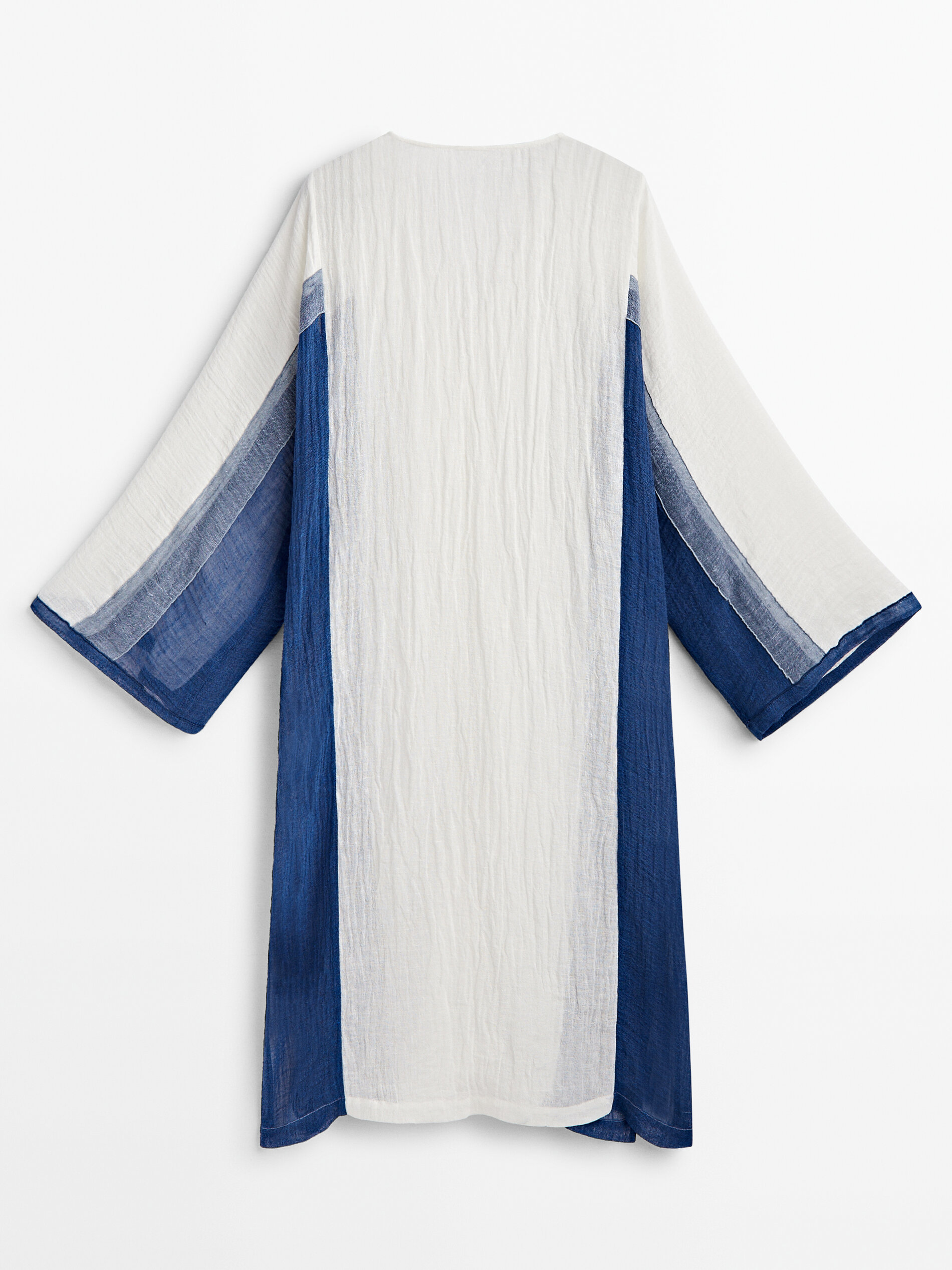 Blusa maxi em linho texturizado - BRANCA