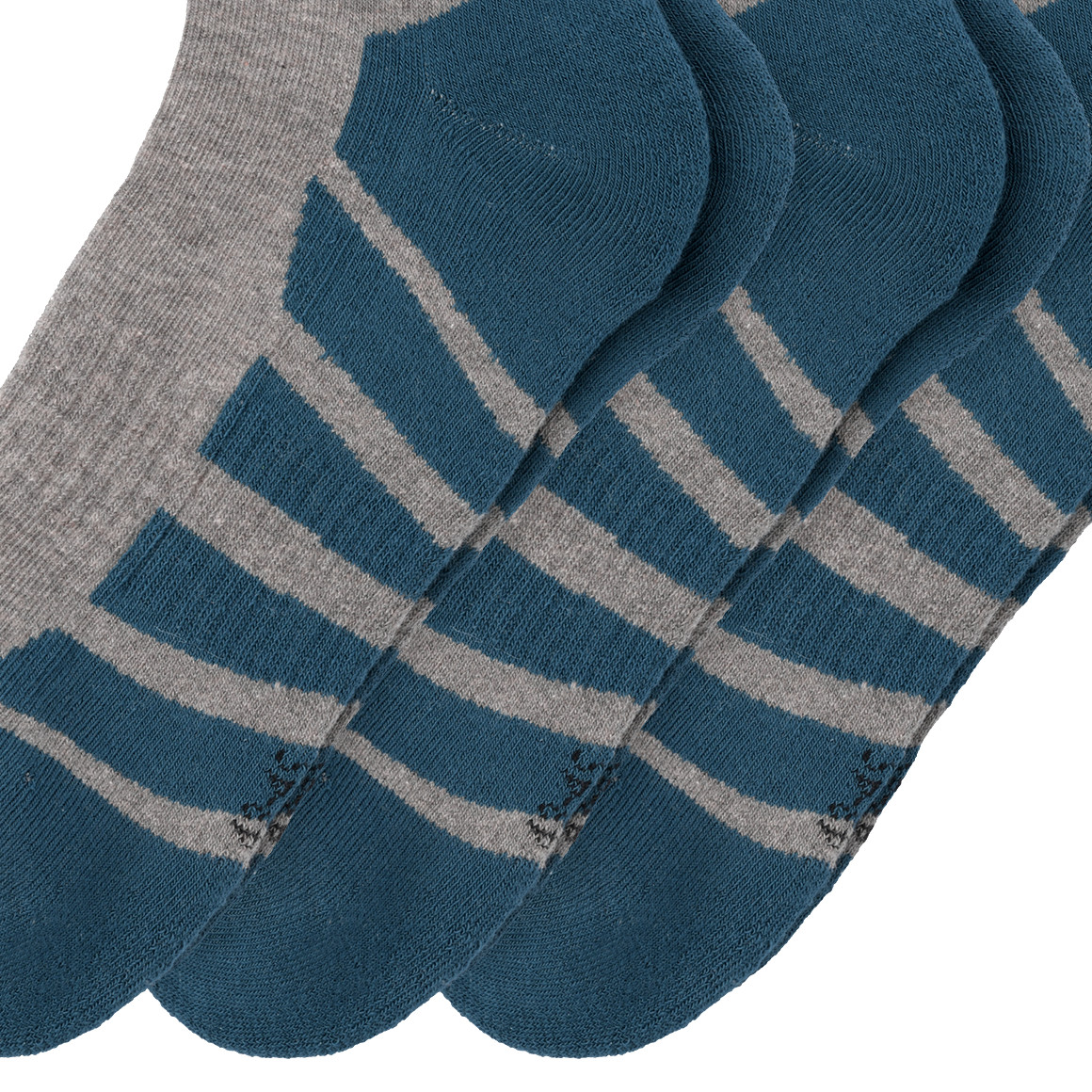 VanVaan 3 Paar Herren Trekking-Sneaker-Socken meliert grau