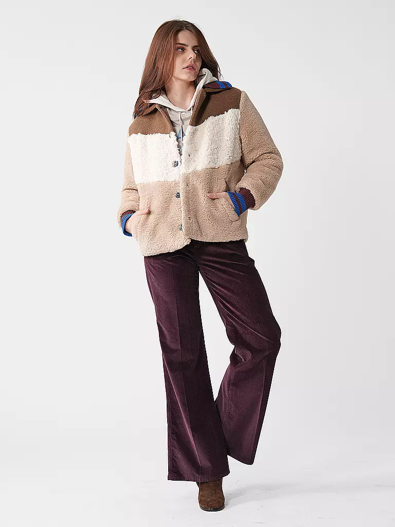 TORY BURCH Jacke in Felloptik  beige