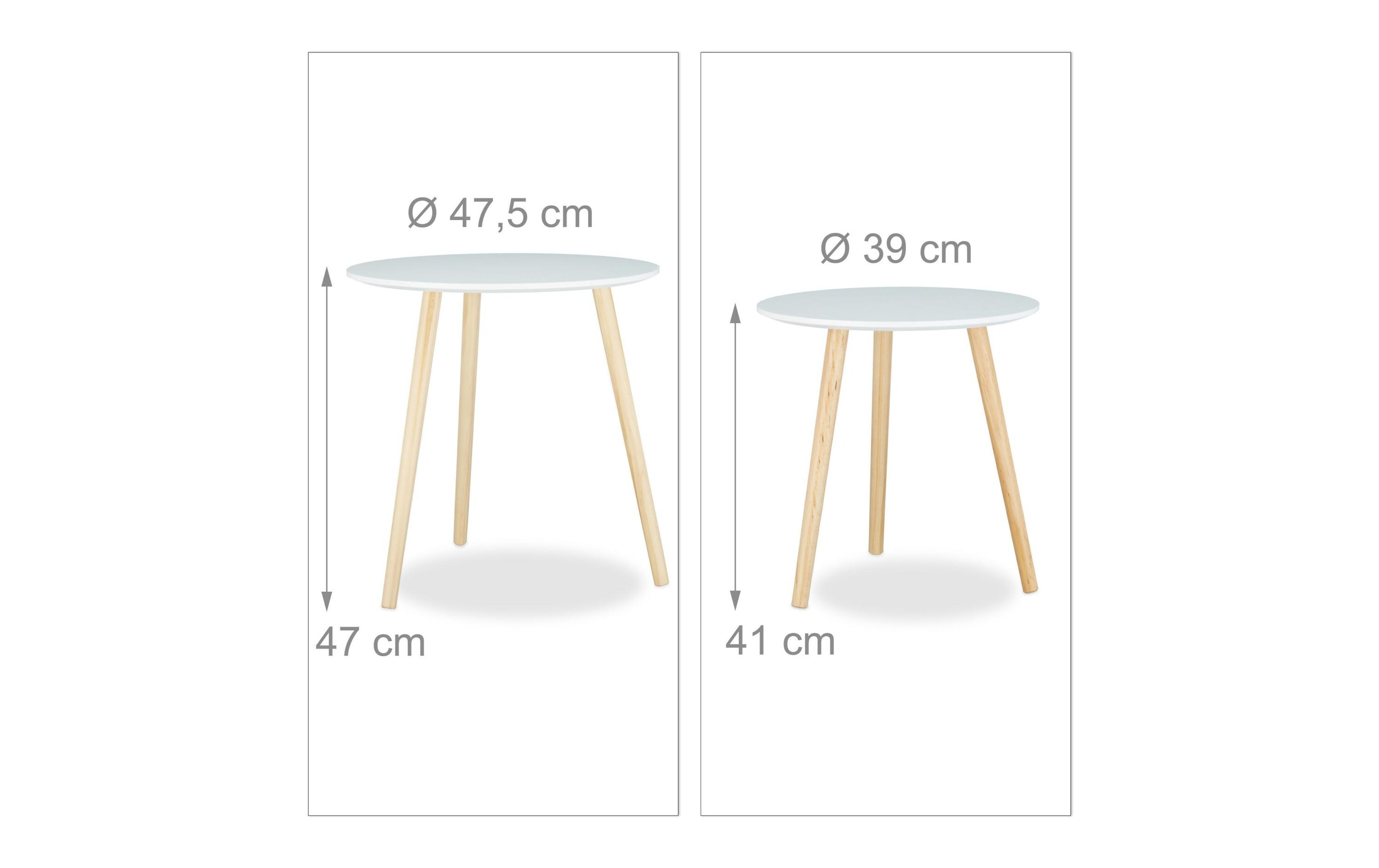 Couchtisch 2er Set, Braun/WeissSofatisch