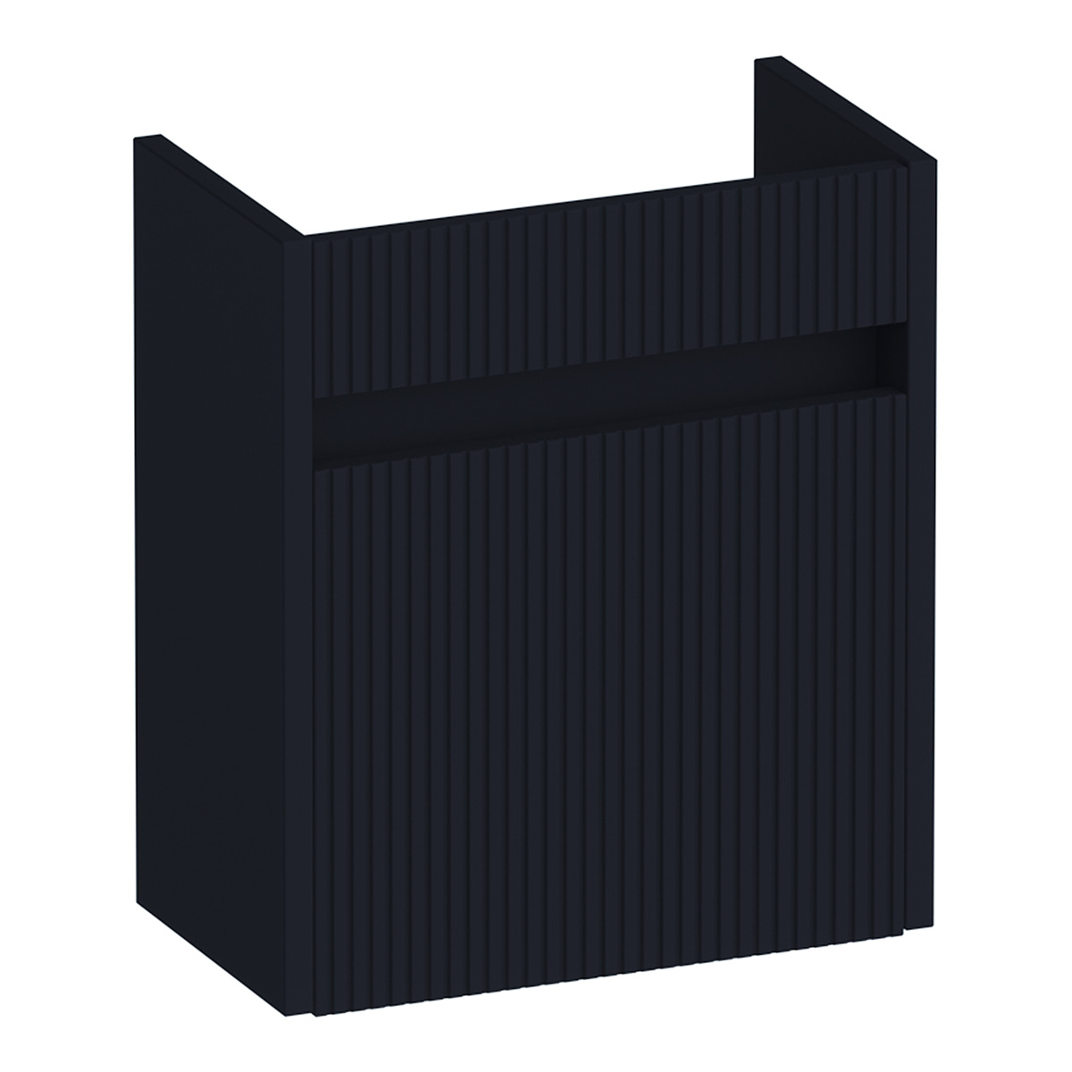 Brauer Adore Wavy fonteinkast ribbelfront 40cm met 1 deur rechtsdraaiend zwart mat