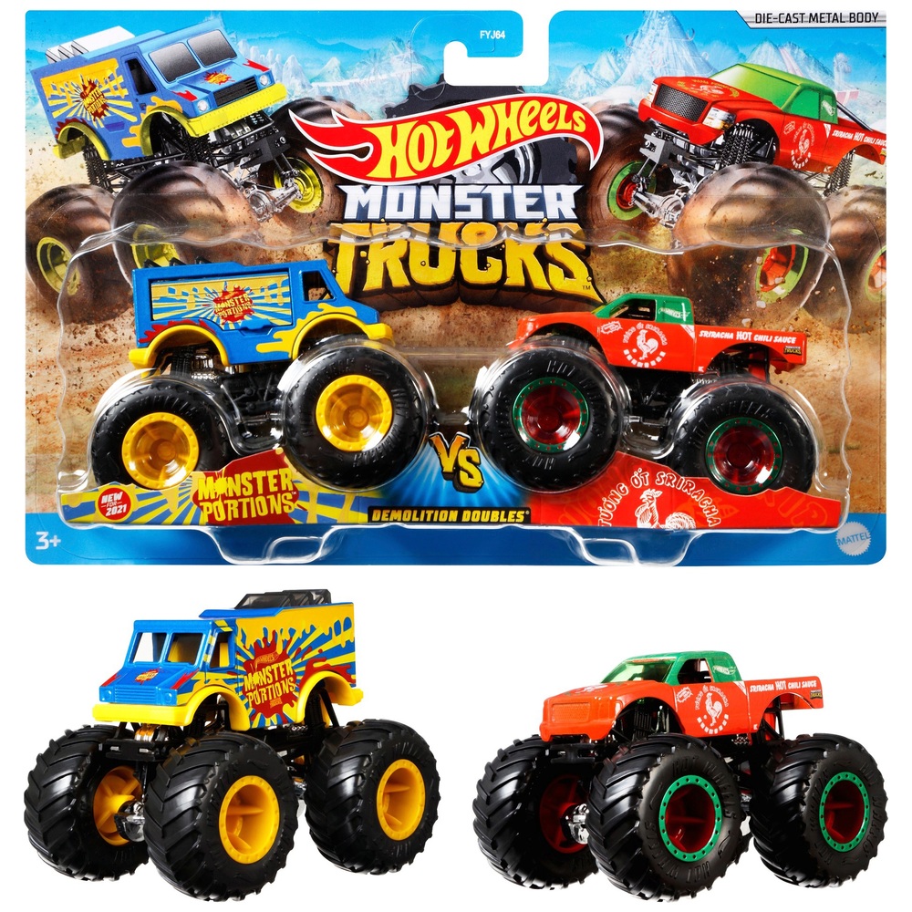 Hot Wheels Monster Trucks 1:64 2er-Pack Sortiment