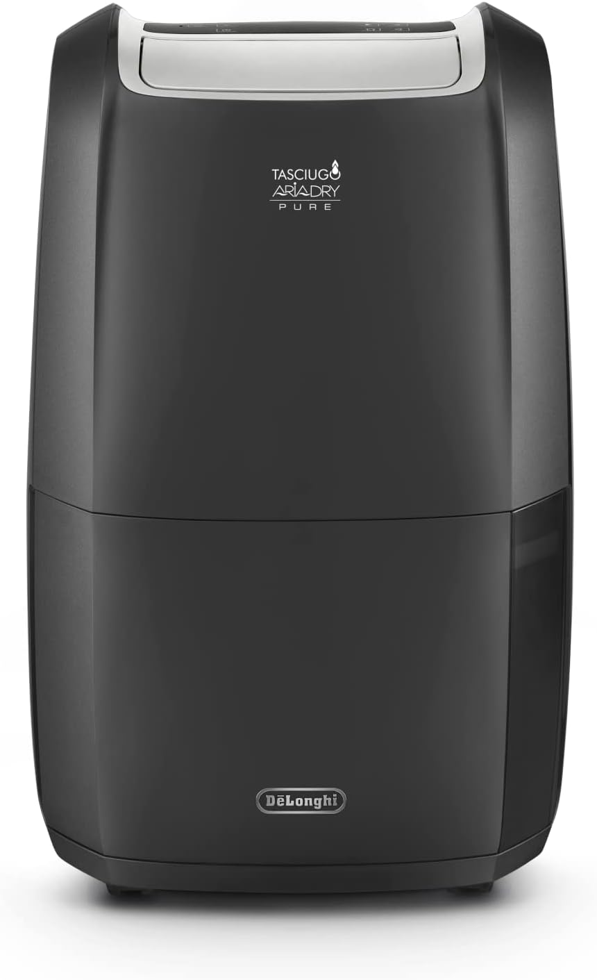## Luftentfeuchter Tasciugo AriaDry Pure DDSX220WFA - elektrischer Entfeuchter und Luftreiniger für Räume bis 90m³, Wäschefunktion, WLAN-fähig, Allergiker zertifiziert, 21 Liter/Tag, schwarz