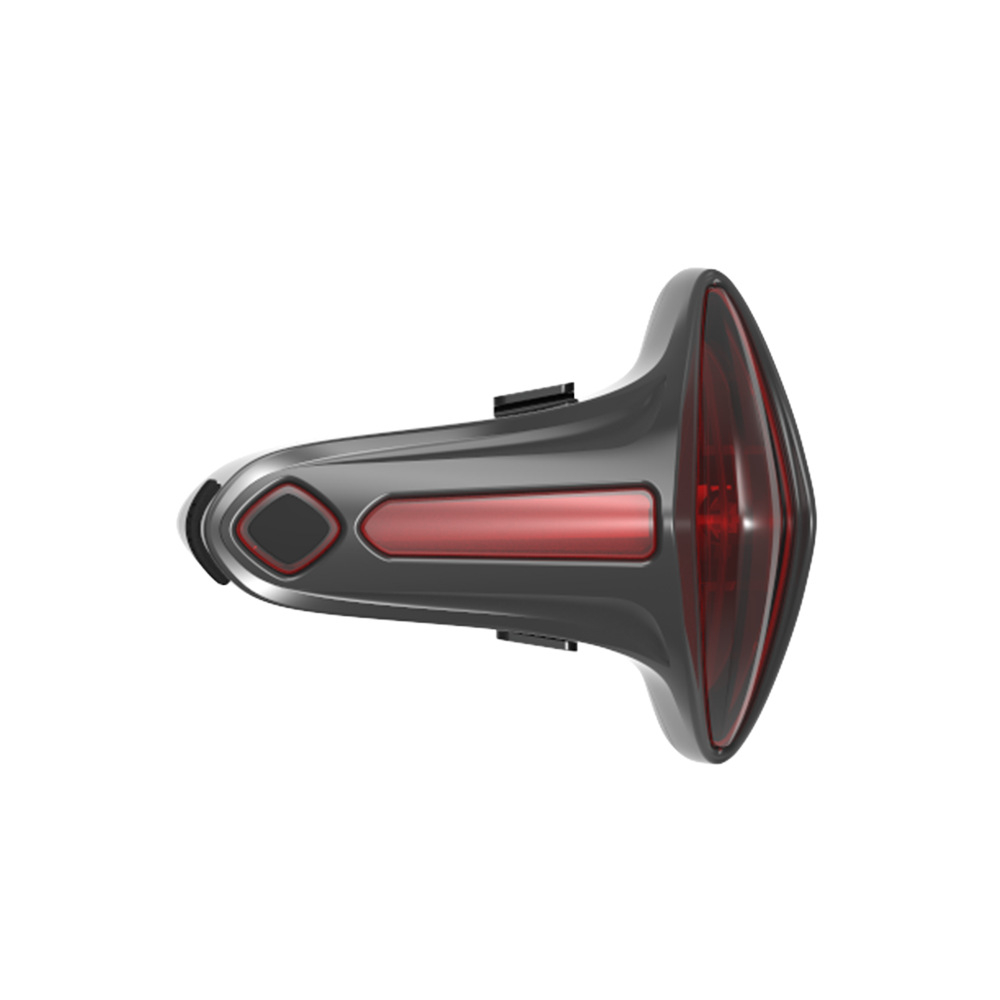 2in1 USB Velo Fahrrad Rücklicht LED Bremslicht Warnlicht Rot Spritzwasserfest IPX6 - Schwarz