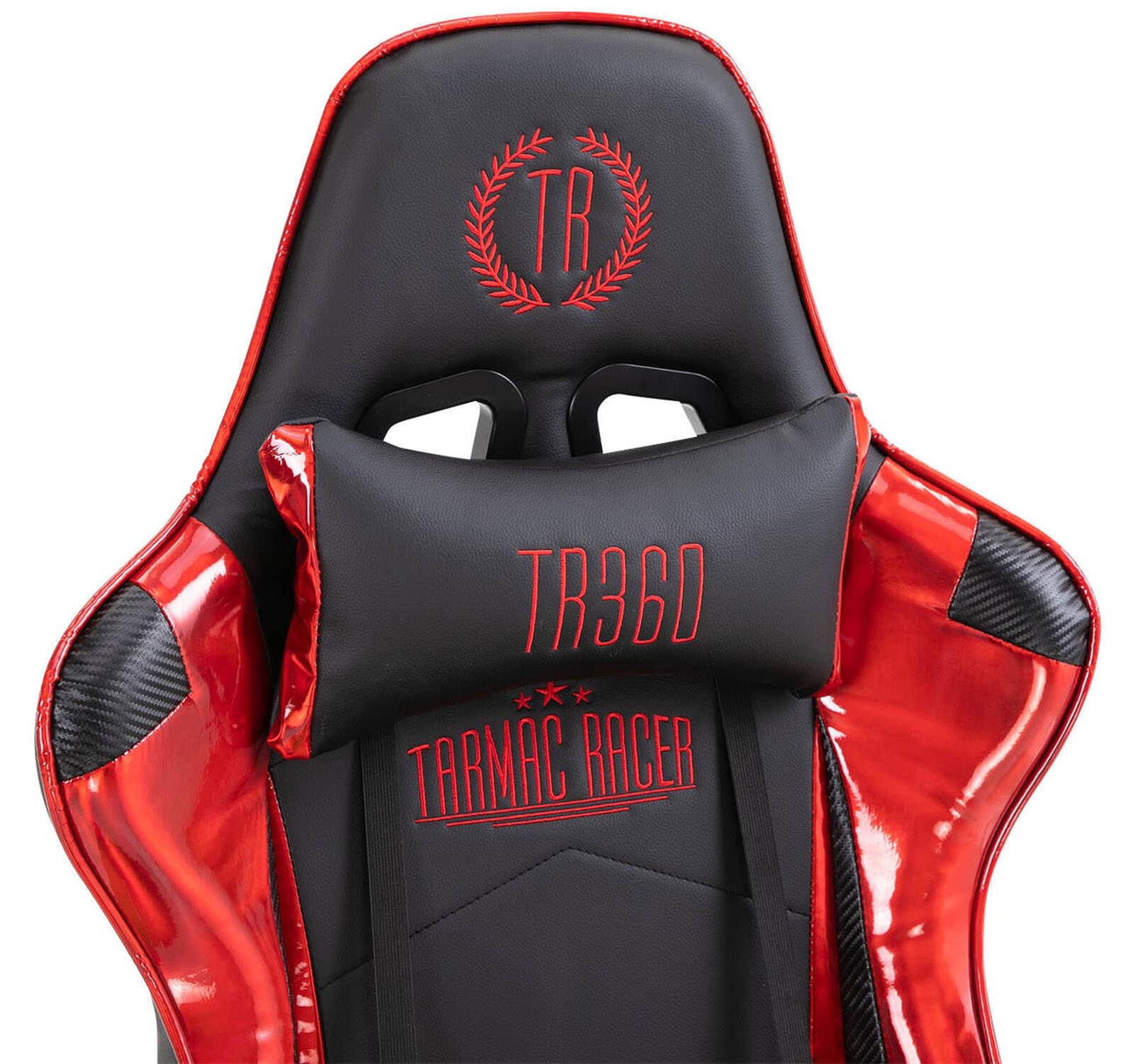 TPFLiving Racing Bürostuhl Turbine mit Fußablage glanz Schwarz/Weiß
