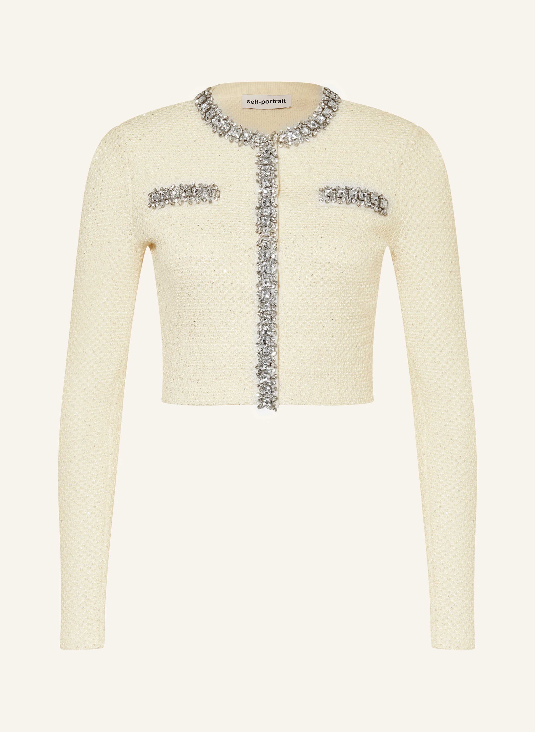 self-portrait Cropped-Strickjacke mit Pailletten