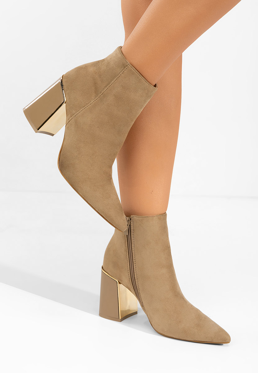 Bottines à gros talon kaki Nolira