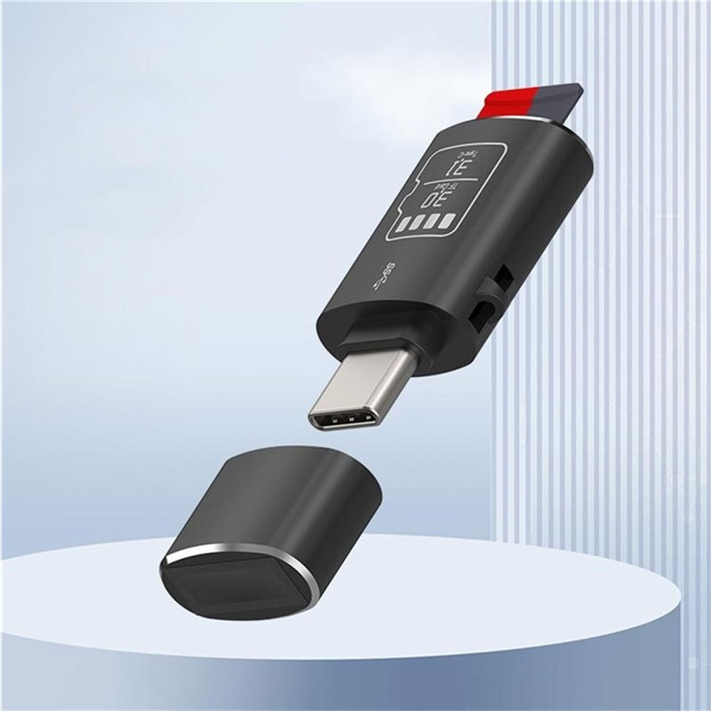 USB C 3.1 Kartenlesegerät Card Reader für Micro SD / SDXC / SDHC Speicherkarten - Schwarz