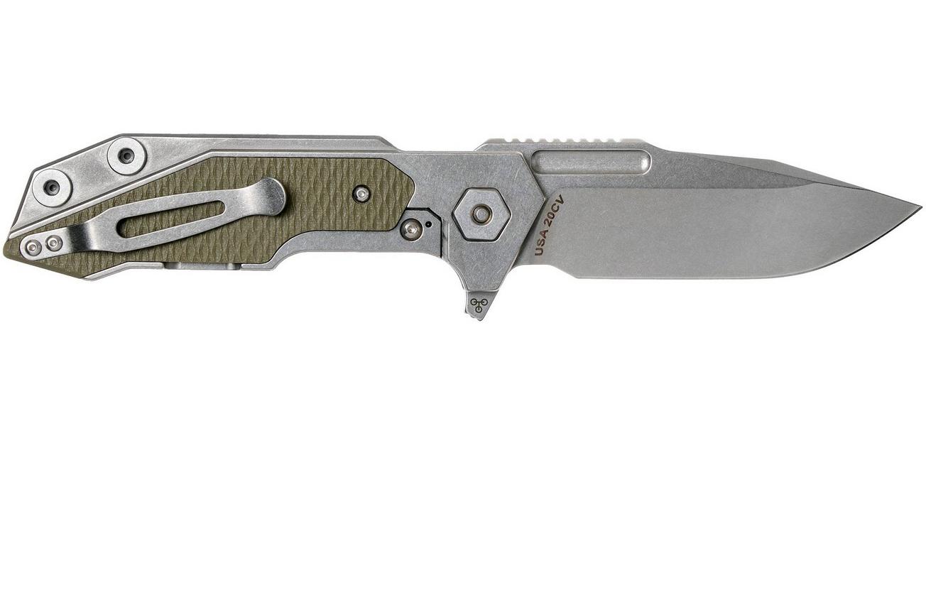 Rick Hinderer Fulltrack Spearpoint 20CV OD Green G10 zakmes