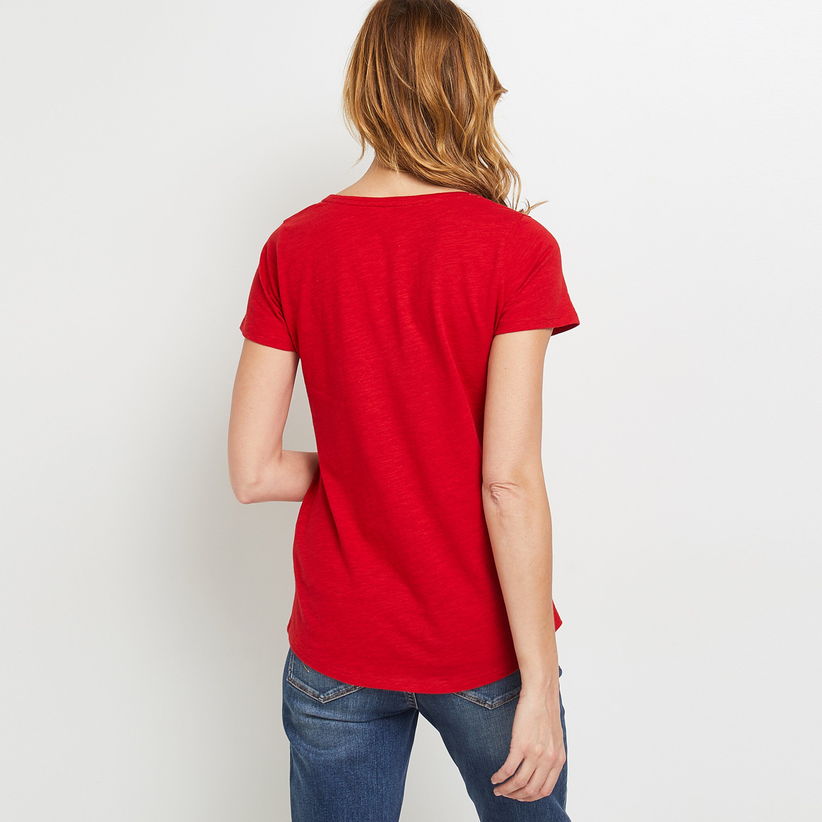 Tshirt uni femme - ROUGE