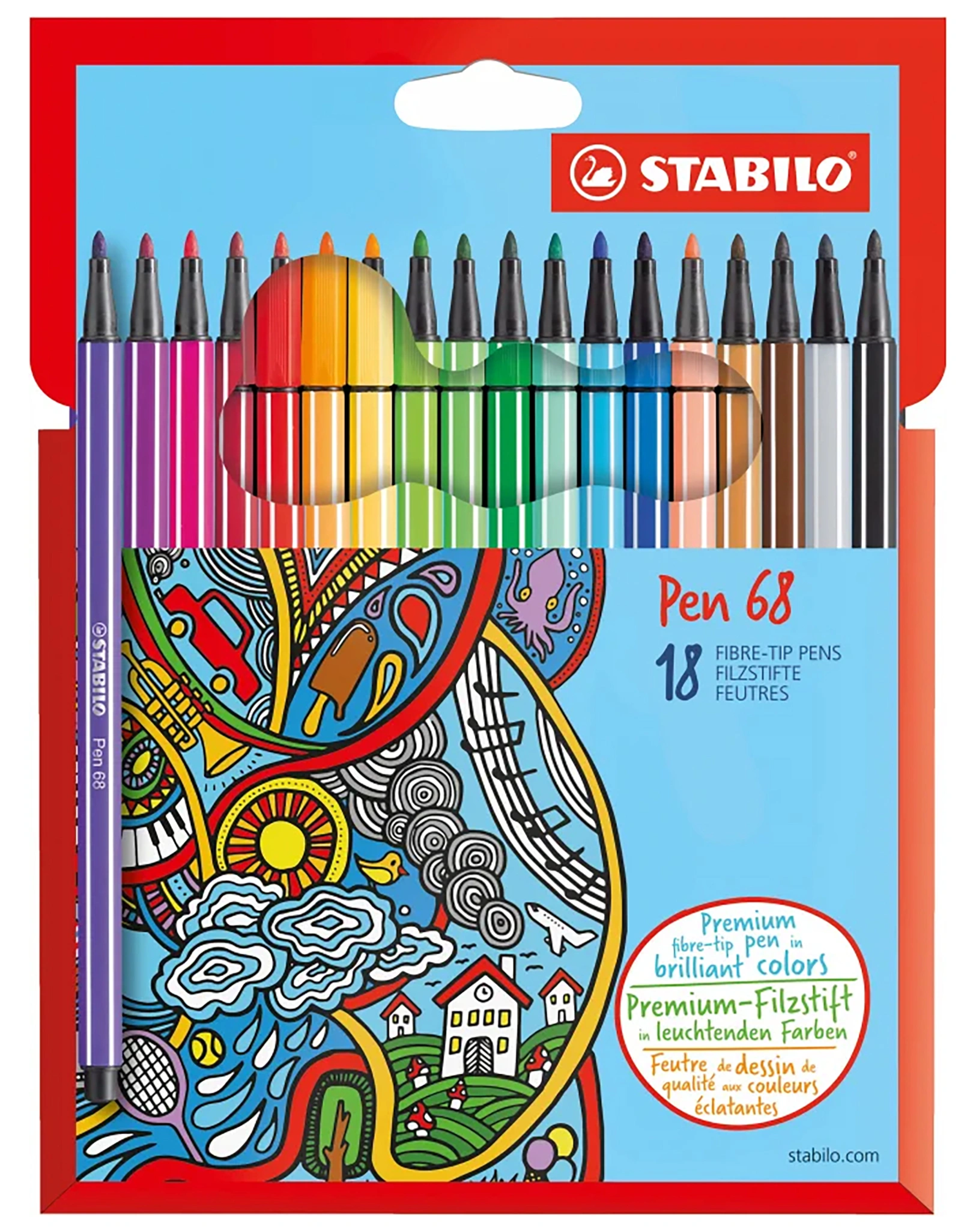 Filzstift STABILO® Pen 68 18er-Pack