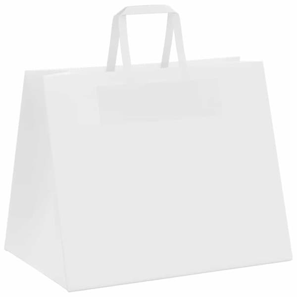 vidaXL Papirposer 250 stk med håndtak hvit 32x22x24 cm
