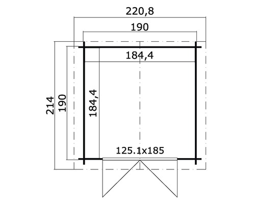 Morava tuinhuis B 220,8 x 214 cm naturel