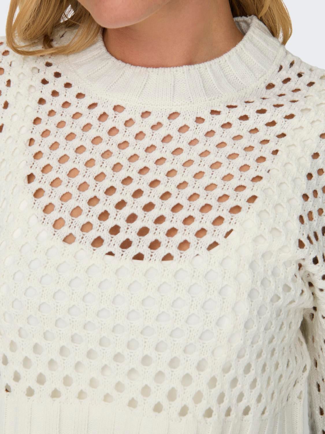 ONLSMILLA Gestricktes Oberteil Marshmallow