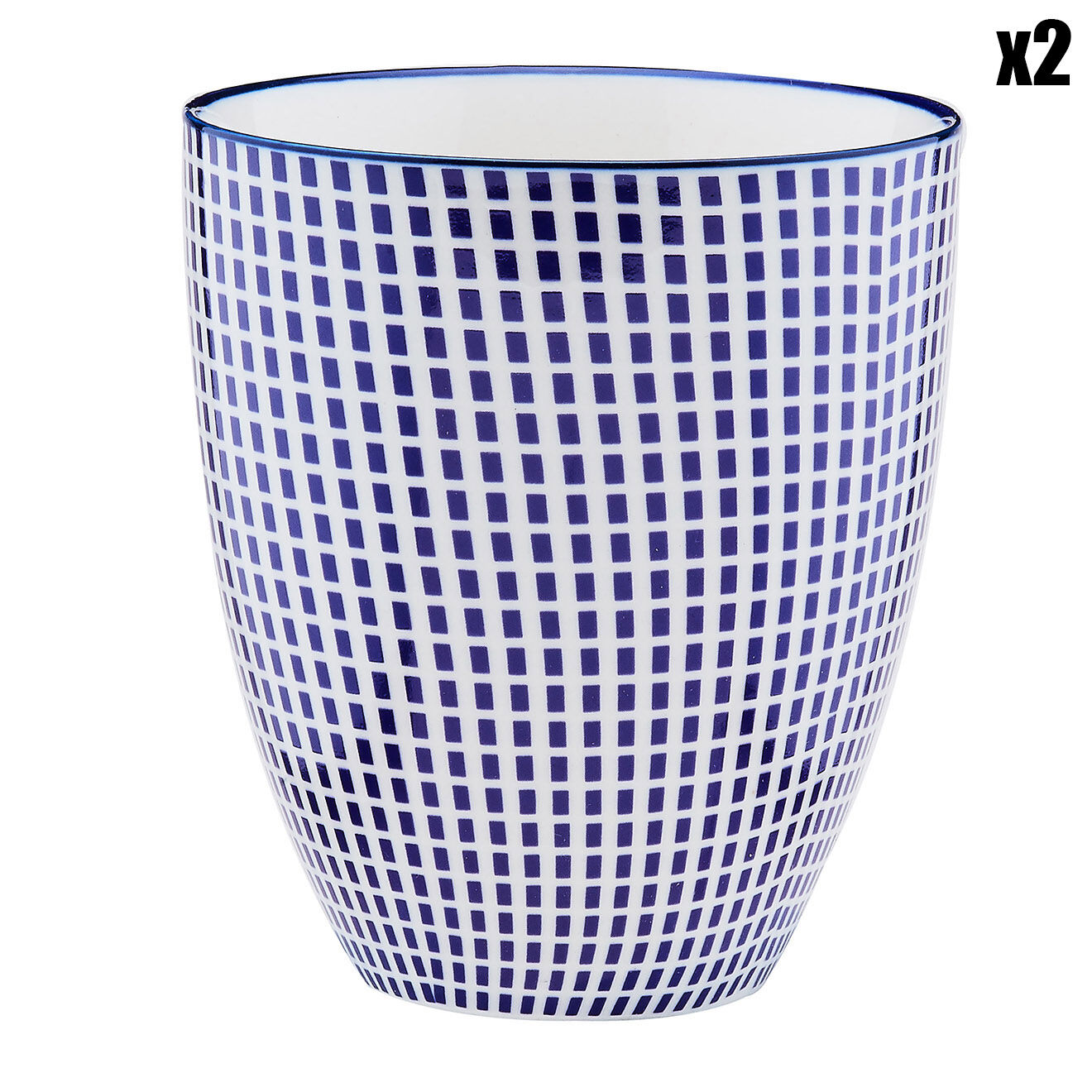 Bjorn 2 Mugs Pattern Dark blue bleu foncé - 30 cl