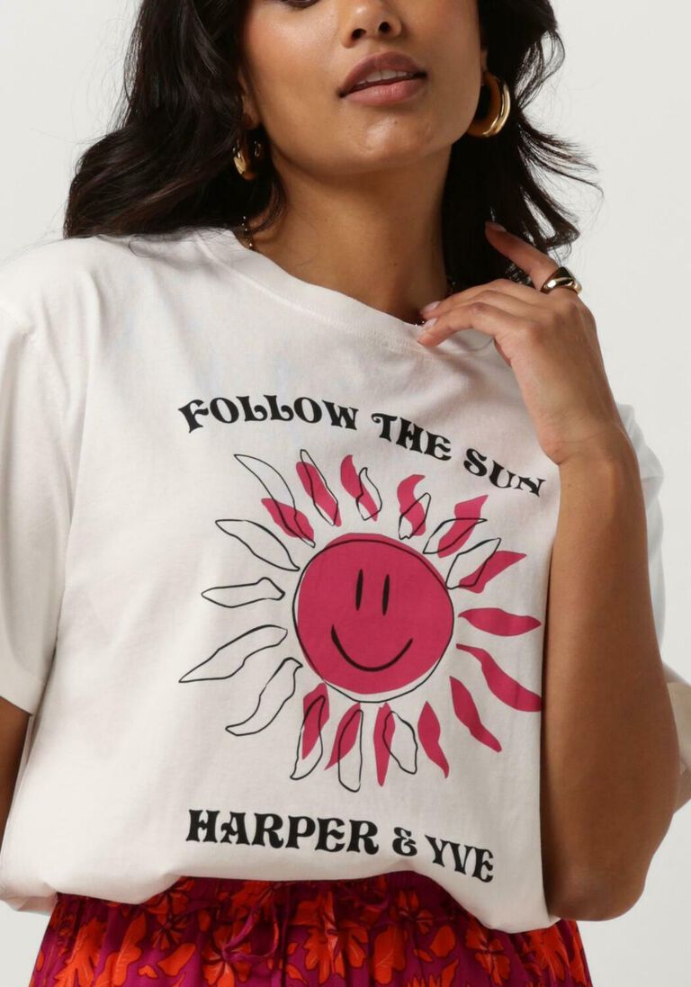 HARPER & YVE ecru harper & yve t-shirt smiley-ss