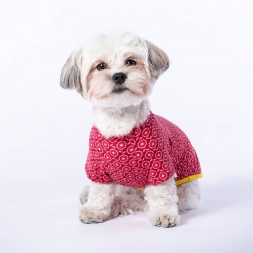 Camiseta Nun Flores para cães, cor bordô