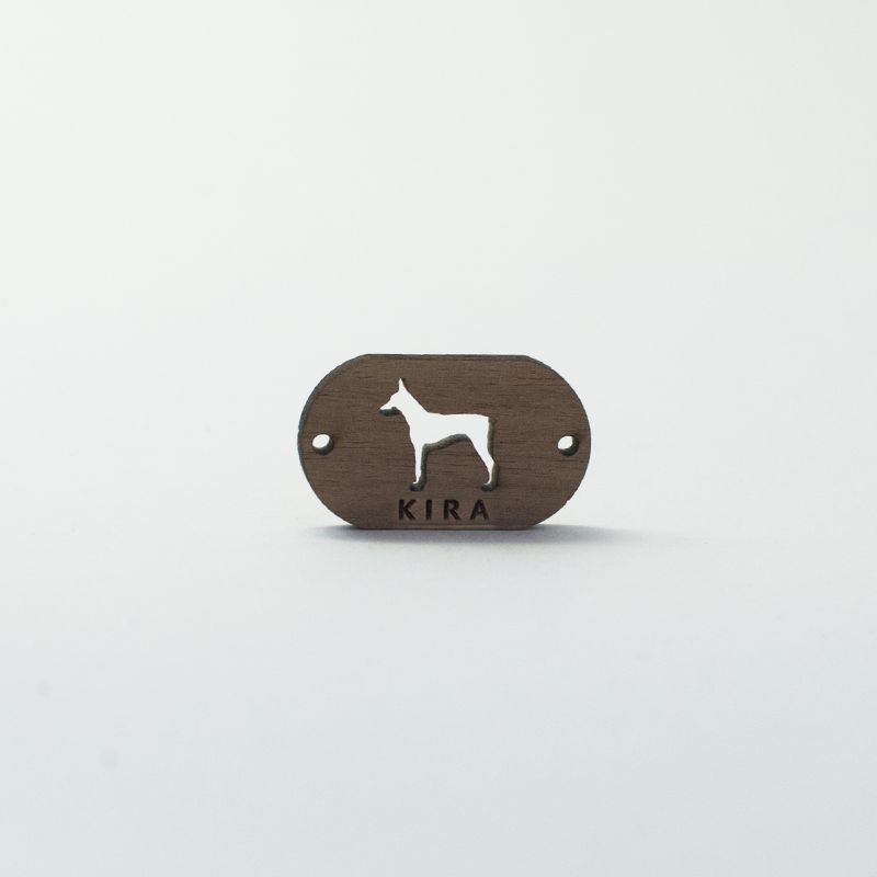 Pulseira de madeira Doberman personalizável, azul claro