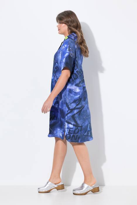 Strand Sweatkleid, 1/2 Arm, Kapuze, OEKO-TEX, blue denim