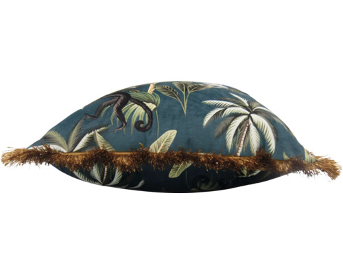 Decoratief kussen, apenmotief, groen, 45x45 cm