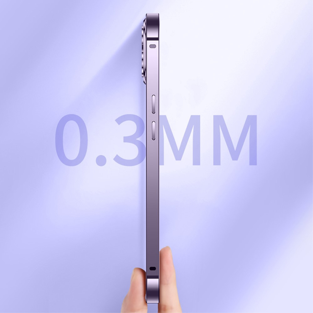 iPhone 14 MagSafe Alu Schutzhülle mit Panzer Glas Backcover   Kameraschutz - Schwarz