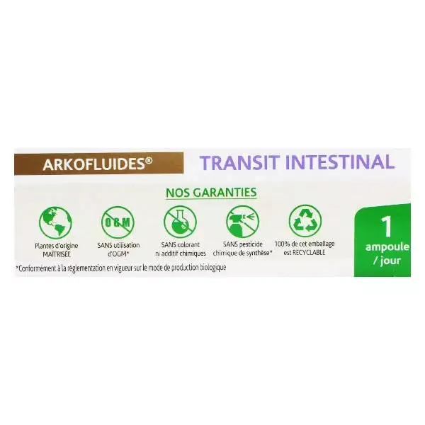 Arkopharma Arkofluides Trânsito Intestinal 20 ampolas