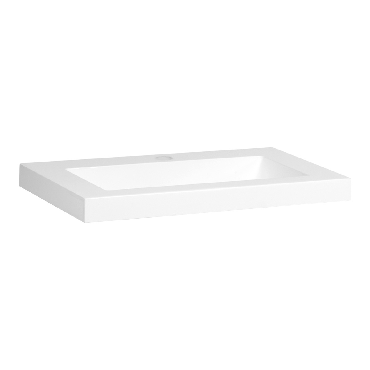 Brauer Spring wastafel mineraalmarmer 60cm met kraangat wit glans